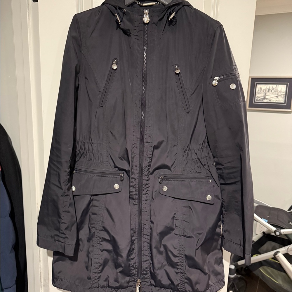Laundry By Shelli Segal Black Hooded Jacket